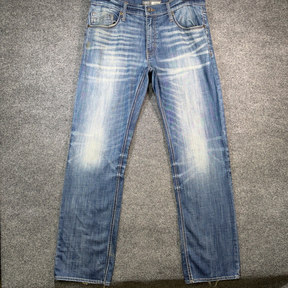BKE Jake Bootleg Jeans Mens 36x64 Blue Medium Wash Distressed Stretch Denim